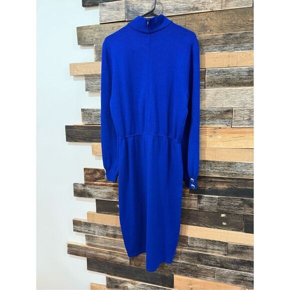 St. John by Marie Gray Santana Knit Mock Neck Long Sleeve Dress Sz 10 or M - Picture 2 of 11